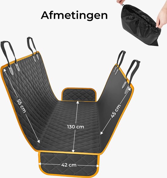 DESELL Hondendeken auto achterbank met harde onderkant, hondenstoel voor auto/SUV/vrachtwagen, autodeken voor honden, waterdichte hondenhangmat, compatibel met de installatie van een kinderzitje