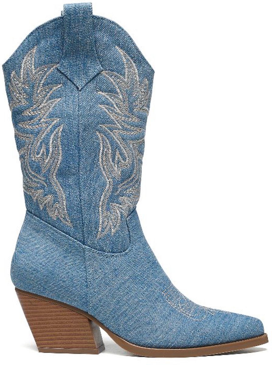 Smile Favorites® Dames Cowboylaarzen - Blauw - - Maat 37
