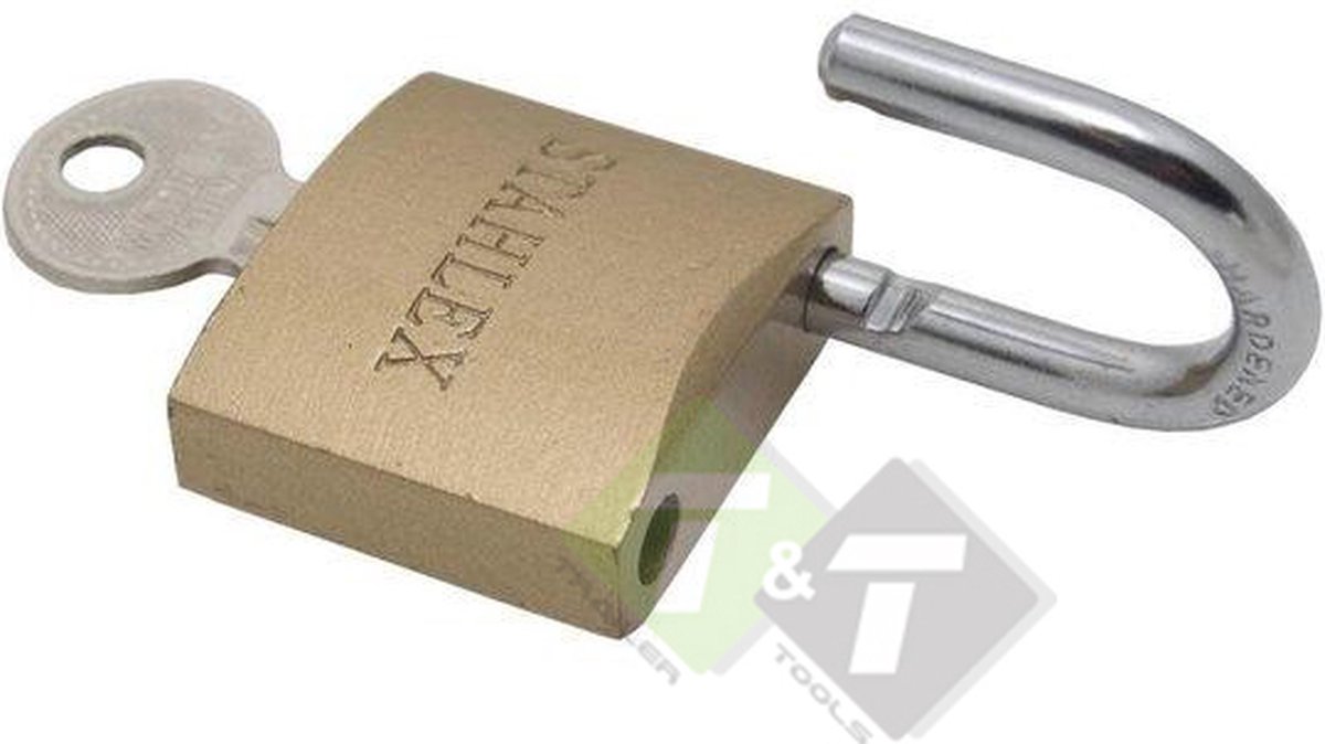 Hangslot Stahlex, 63mm, hoogte 44mm, breedte 54mm, dikte 10.5mm, inc. 3 sleutels