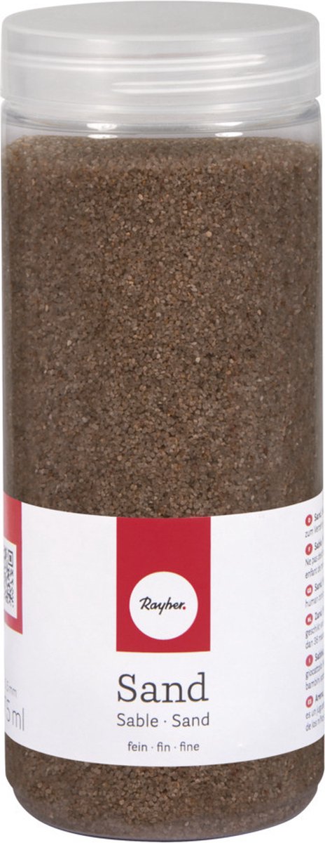 Rayher hobby Fijn decoratie zand korrels - bruin - 475 ml - zandkorrels - knutselmateriaal - 0.1 tot 0.5 mm