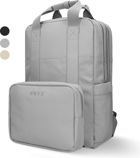 ONYX® Sac à dos modulaire avec compartiment pour ordinateur portable - 20 L - Trousse de toilette / organiseur amovible - Femme et homme - Bagage à main - Grijs