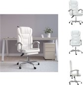 vidaXL Chaise de bureau réglable - 63x56 cm - Simili cuir durable - Dossier et repose-pieds réglables - Wit - Chaise de bureau