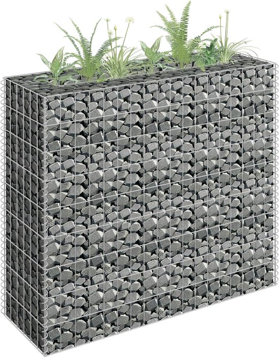 vidaXL Verhoogde plantenbak - 160 x 40 x 77 cm - Gegalvaniseerd staal