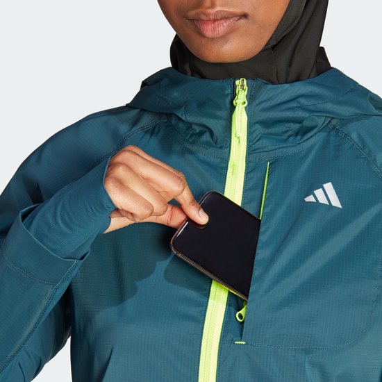 adidas Performance Fast Running Jack - Dames - Turquoise- XS