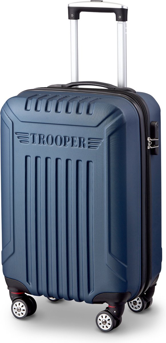Trooper Missouri - Handbagage koffer - 4 Wielen - Cijferslot - Blauw - Expandable