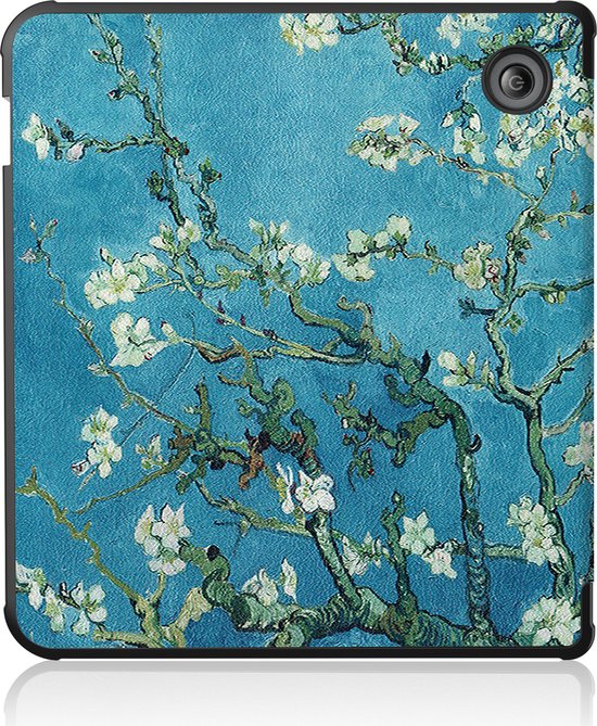Hoes Geschikt voor Kobo Libra 2 Hoesje Bookcase Cover Hoes Trifold Met Screenprotector - Hoesje Geschikt voor Kobo Libra 2 Hoes Cover Case - Bloesem van Dux Ducis — afbeelding 4