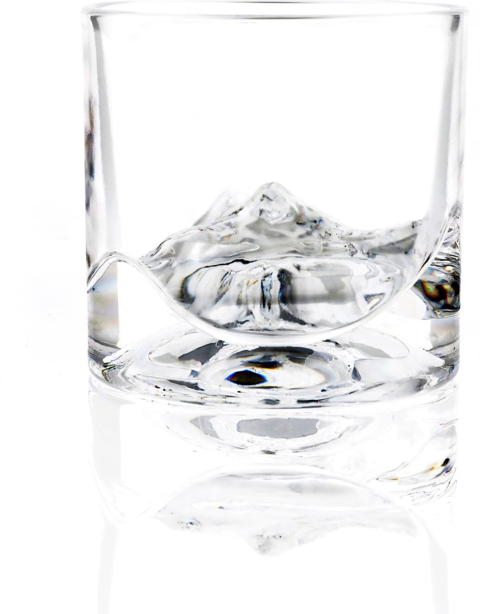 Liiton - Karaf, Dienblad, 6 Onderzetters en 6 Glazen met Koelsysteem The Peaks Set van 14 Stuks - Glas - Transparant