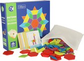 Playos® - Tangram Hout - 130 delig - 24 Opgaven - 5 Moeilijkheden - Montessori Speelgoed - Ruimtelijk Inzicht - Educatief Speelgoed - Geometrische Puzzel - Figuren - Bouwen - Patronen - Constructie Speelgoed - Houten Puzzel - Ruimtelijk Speelgoed