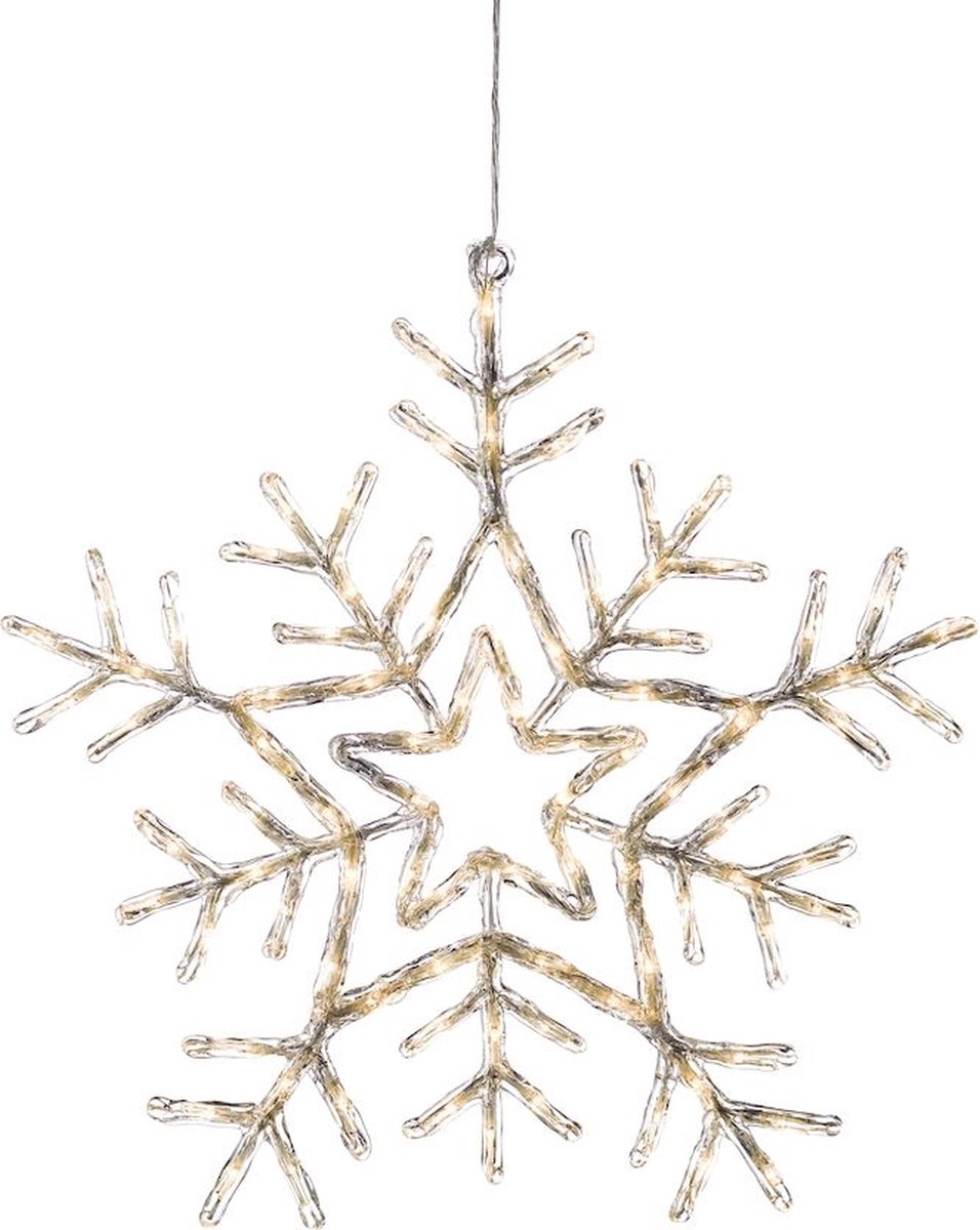 LED Acrylic Sneeuwvlok | doorzichtig | plastic | Ø 58 cm | 8 functies | kerstverlichting