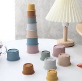 Delfts Roze - Stapeltoren - Siliconen - Baby speelgoed - Dieren speelgoed - 7 onderdelen