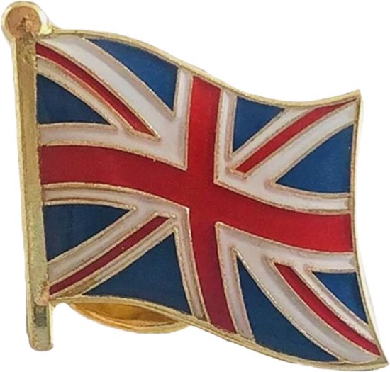 Broche en émail du drapeau anglais britannique Union Jack 1,6 cm / 1,8 cm / Wit Blauw
