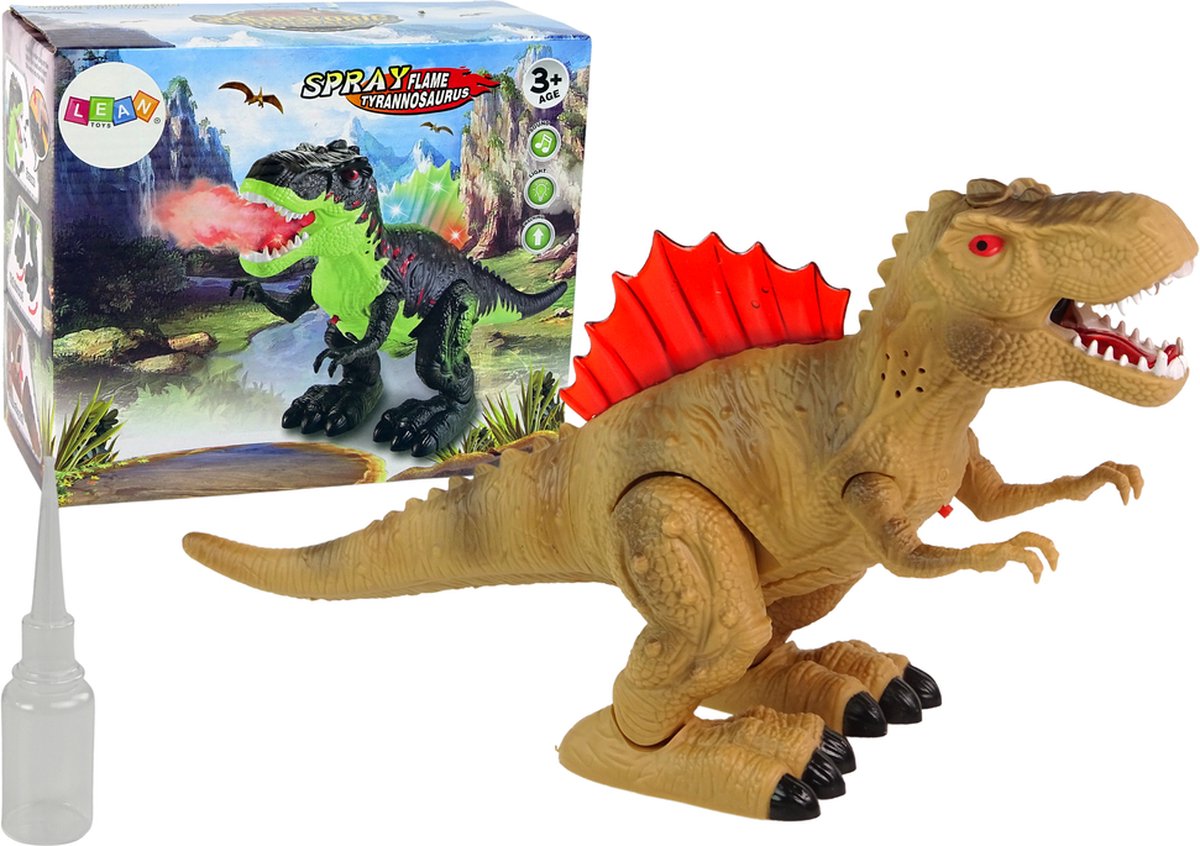 Dinosaurus speelgoed - 23x35 cm - bruin rood