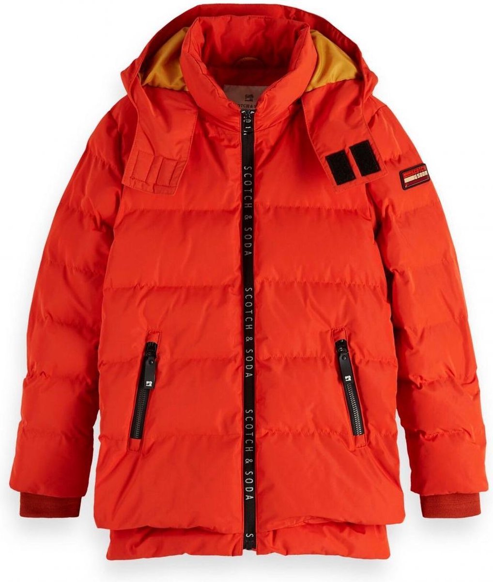 Scotch Shrunk Jongens jacks Scotch Shrunk Jacket with printed zippers and deta oranje 152 bol