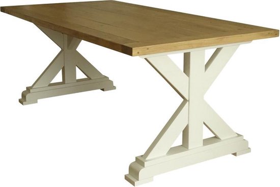 scheiden engel Ansichtkaart Eettafel Landelijk de Luxe 200x100cm - houten tafel | bol.com