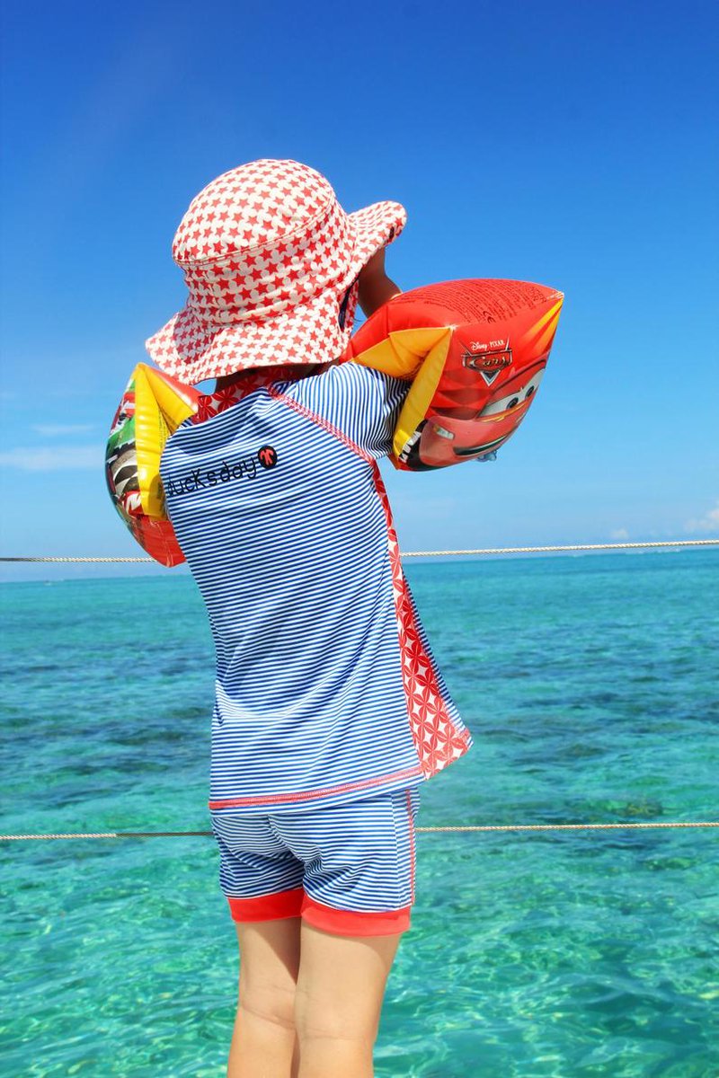 Ducksday - UV shirt - korte mouwen - unisex - Blue stripe - UPF50+ - PFAS vrij - 12 jaar - 152 — afbeelding 2