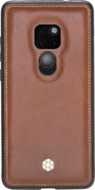 Bomonti - Coque Huawei Mate 20 Clevercase marron Milan - Coque arrière en cuir faite à la main - Convient pour le chargement sans fil