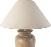 QAZQA clover - Landelijke Tafellamp met kap - 1 lichts - H 780 mm - Taupe - Woonkamer | Slaapkamer