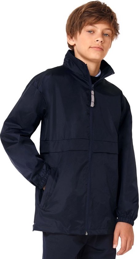 Regenkleding voor jongens/meisjes marineblauw - Sirocco windjas/regenjas voor kinderen 9-11 jaar (134/146) marine - Bc