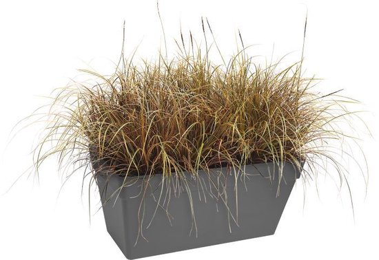 Elho Loft Urban Terrace 70 - Plantenbak op Wielen voor Buiten - 100% Gerecycled Plastic - Ø 69.3 x H 32.5 cm - Antraciet