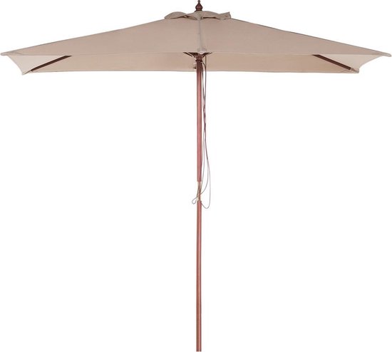 Beliani Parasol Flamenco mocca Hout 195x144 cm