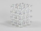 Doorzichtige Kerstballen - Cb. 36 Glasballen/cap Doorzichtig Pearl 40 Mm