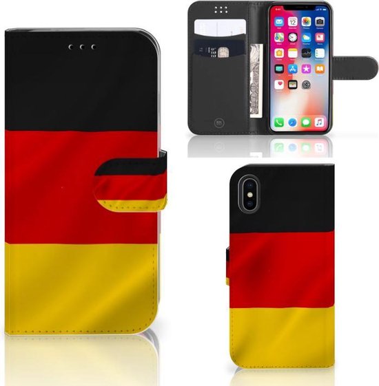 Protecteur Flip Housse Apple iPhone X | Xs Coque Téléphone Drapeau Allemand