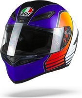 Agv K1 Power Mat Donker Blauw Oranje Wit Integraalhelm - Motorhelm - Maat XL