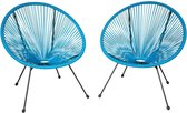 tectake -  Set van 2 stoelen Gabriella- blauw - 403306
