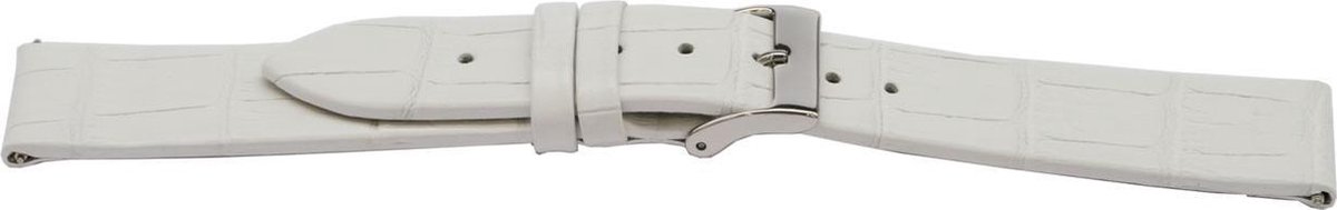 Horlogeband H501 Croco Wit Leder 22x20 mm