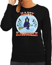 Halloween Happy Halloween heks verkleed sweater zwart voor dames - horror heks trui / kleding / kostuum S