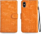 Let op type!! Horizontal Flip 3D Gradient Color PU + TPU Leather Case for iPhone XS Max  with Holder & Card Slots & Photo frame (Orange)