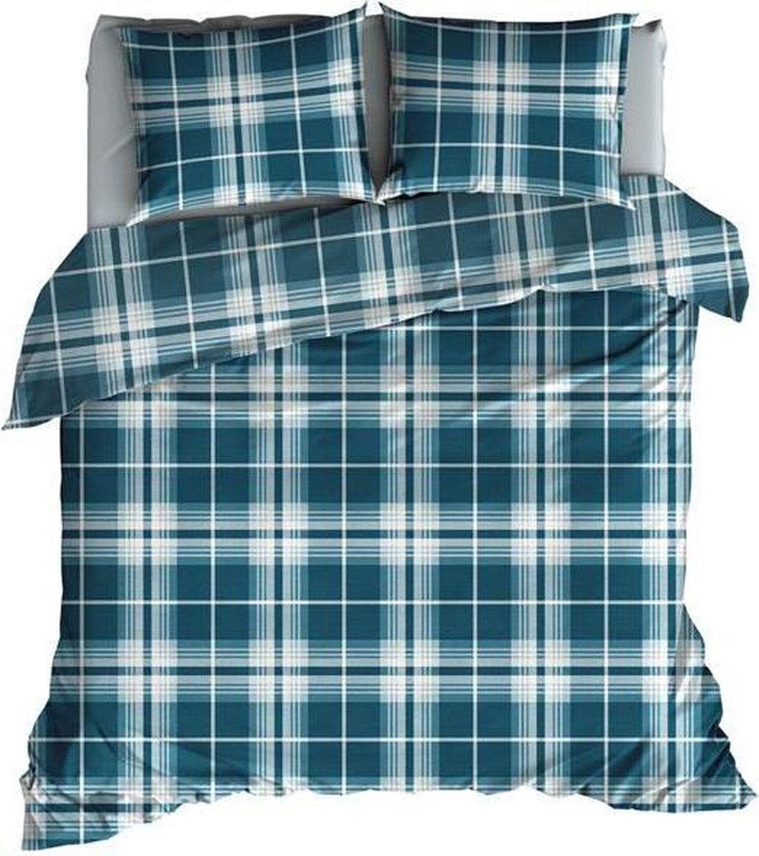 Satin d'Or Banff - Dekbedovertrek - Tweepersoons - 200x200/220 cm + 2 kussenslopen 60x70 cm - Teal