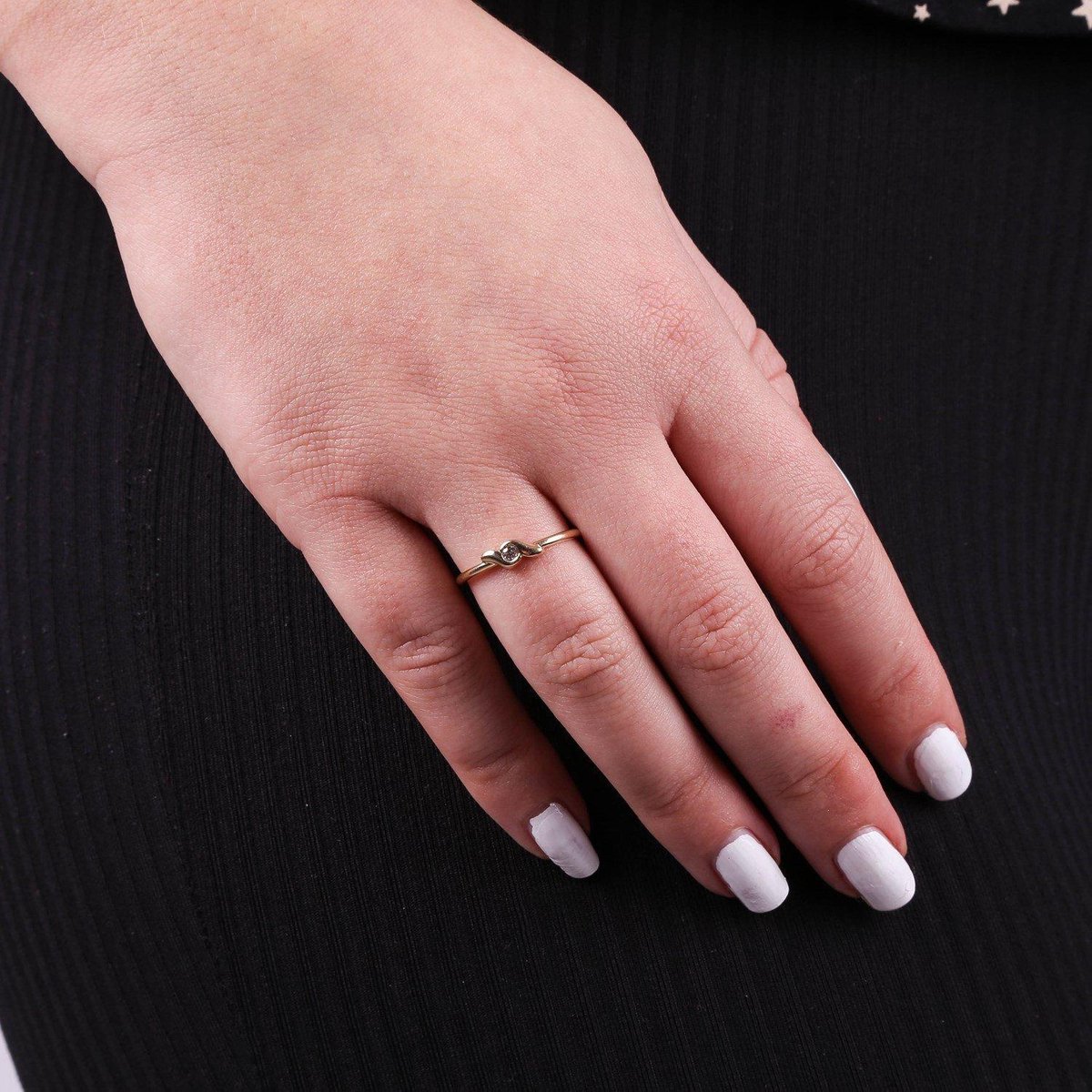 Lucardi Dames Ring met zirkonia - Ring - Cadeau - 14 Karaat Goud - Geelgoud