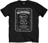 Run DMC - Rock N Rule Whiskey Label Heren T-shirt - M - Zwart
