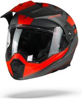 Scorpion ADX-1 Tucson Cement Grey Matt Red Systeemhelm - Motorhelm - Maat L