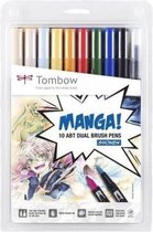 Brush pen ABT Dual Brush Pen Manga-Set, Shonen 10 pcs. (each 1 x N00, N15, 025, 177, 491, 555, 845, 850, 933, 990)