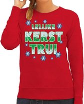Foute kersttrui / sweater Lelijke kerst trui rood voor dames - kerstkleding / christmas outfit XL (42)