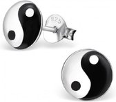 Little Bijoux oorknopje-emaille ying yang