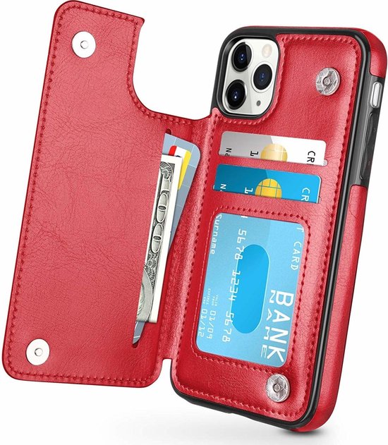 geschikt voor Apple iPhone 11 Pro wallet case rood bol