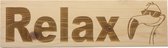 MemoryGift: Houten Tekst Bord: Relax (Flamingo)