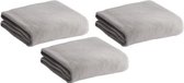 3x Couvertures polaires / plaids / tapis gris clair 120 x 150 cm - Couvertures canapé / salon