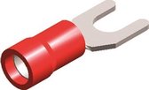 Half-geïsoleerde kabelvork - M5 - rood - 10 stuks