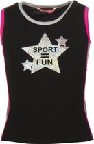 Papillon Tanktop Sport = Fun Meisjes Zwart Mt 128