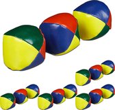 Relaxdays 15x jongleerballen - jongleer set - juggling balls - circusballen - 6 cm