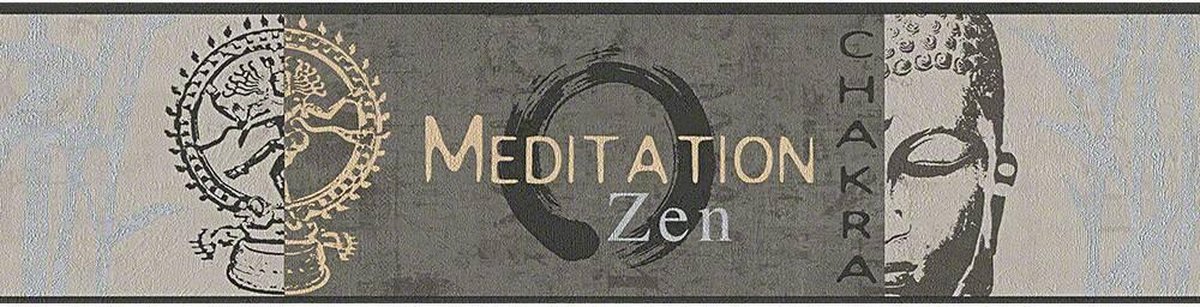 AS Creation Only Borders 11 - CHAKRA ZEN BEHANGRAND - Zilver Goud Zwart Grijs - Meditation