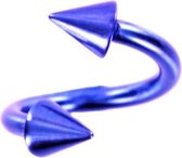 Titanium Geanodiseerd Paars Twister Spikes 1,6 mm x 10 mm ©LMPiercings