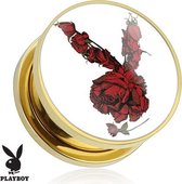 6 mm screw fit plug Playboy rozen gold plated (per paar) ©LMPiercings