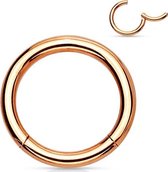 Helix piercing titanium ring gold plated rose kleur 8mm