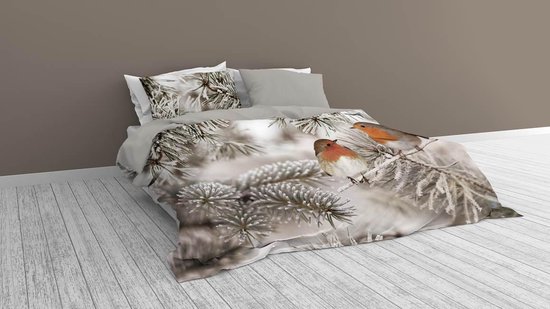Snoozing Pine - Flanel - Dekbedovertrek - Lits-jumeaux - 240x200/220 cm + 2 kussenslopen 60x70 cm - Grijs van Snoozing — afbeelding 3