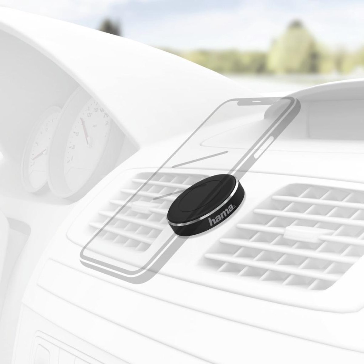 Hama universele smartphonehouder "magnet", voor plakbevestiging, zwart